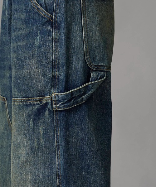Theater code（シアターコード）の「Vintage-Washed Double-Knee Denim Pants / ヴィンテージ加工 ダブルニーデニムパンツ（デニムパンツ・メンズ・ブルー・XL/L/M）」の12枚目の写真