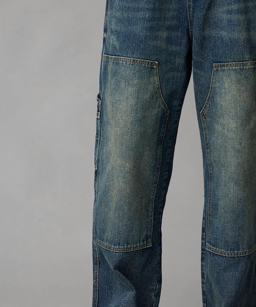 Theater code（シアターコード）の「Vintage-Washed Double-Knee Denim Pants / ヴィンテージ加工 ダブルニーデニムパンツ（デニムパンツ・メンズ・ブルー・XL/L/M）」の13枚目の写真