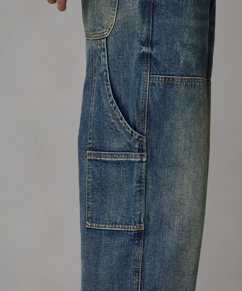 Theater code（シアターコード）の「Vintage-Washed Double-Knee Denim Pants / ヴィンテージ加工 ダブルニーデニムパンツ（デニムパンツ・メンズ・ブルー・XL/L/M）」の14枚目の写真