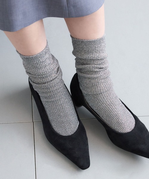 BARNYARDSTORM（バンヤードストーム）の「BARNYARDSTORM / BYSキラキララメソックス（ソックス/靴下・レディース・グレー/キャメル/ベージュ・FREE）」の2枚目の写真