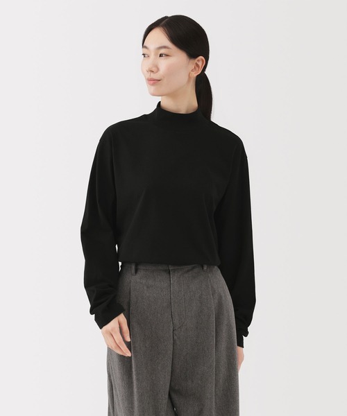 無印良品(ムジルシリョウヒン)の「紳士 起毛ハイネック長袖Tシャツ(Tシャツ/カットソー・メンズ・ブラック/グレー/チャコールグレー/ネイビー/バーガンディー/ホワイト・S/M/L/XL/XS/XXL)」の11枚目の写真