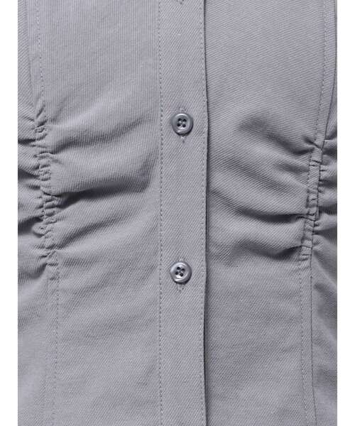 CALNAMUR（カルナムール）の「ギャザリングシャツミニワンピース（シャツワンピース・レディース・チャコールグレー/ベージュ/ブルー・FREE）」の13枚目の写真