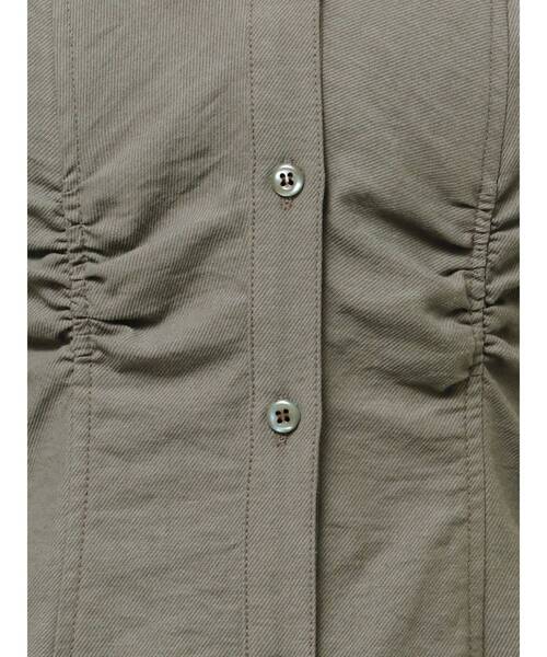 CALNAMUR（カルナムール）の「ギャザリングシャツミニワンピース（シャツワンピース・レディース・チャコールグレー/ベージュ/ブルー・FREE）」の15枚目の写真