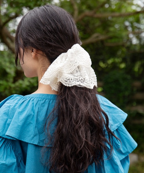 チャイハネ(チャイハネ)の「【チャイハネ】透かしステッチシュシュ(シュシュ・レディース・オフホワイト・FREE)」の6枚目の写真