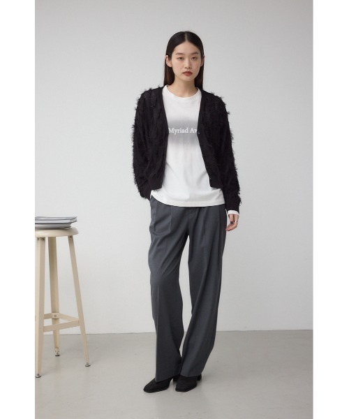 AZUL by moussy(アズールバイマウジー)の「ランダムフリンジニットカーディガン(カーディガン/ボレロ・レディース・ブラック/ブラウン/グレイッシュベージュ・FREE)」の7枚目の写真