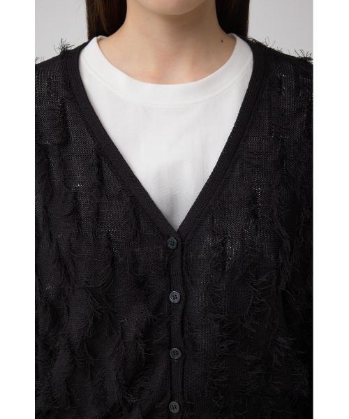 AZUL by moussy(アズールバイマウジー)の「ランダムフリンジニットカーディガン(カーディガン/ボレロ・レディース・ブラック/ブラウン/グレイッシュベージュ・FREE)」の11枚目の写真