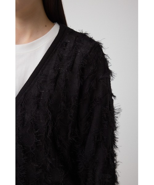 AZUL by moussy(アズールバイマウジー)の「ランダムフリンジニットカーディガン(カーディガン/ボレロ・レディース・ブラック/ブラウン/グレイッシュベージュ・FREE)」の12枚目の写真