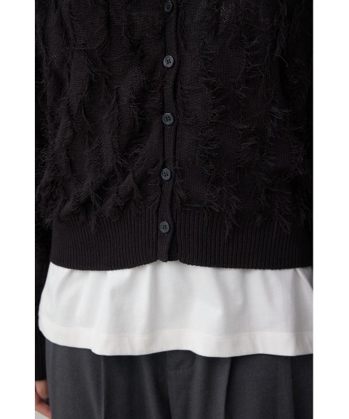 AZUL by moussy(アズールバイマウジー)の「ランダムフリンジニットカーディガン(カーディガン/ボレロ・レディース・ブラック/ブラウン/グレイッシュベージュ・FREE)」の14枚目の写真