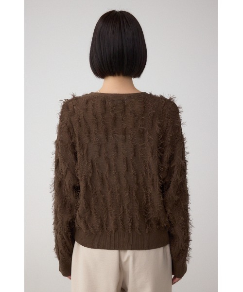 AZUL by moussy(アズールバイマウジー)の「ランダムフリンジニットカーディガン(カーディガン/ボレロ・レディース・ブラック/ブラウン/グレイッシュベージュ・FREE)」の21枚目の写真