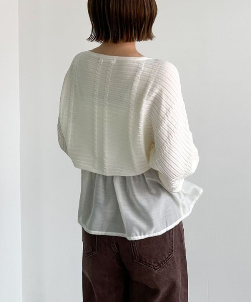 archives（アルシーヴ）の「ドッキングペプラムニットボレロアンサンプル（アンサンブル・レディース・グレー/アイボリー/ブラック・MEDIUM）」の12枚目の写真