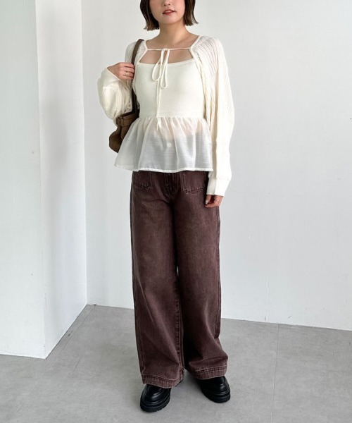 archives（アルシーヴ）の「ドッキングペプラムニットボレロアンサンプル（アンサンブル・レディース・グレー/アイボリー/ブラック・MEDIUM）」の13枚目の写真