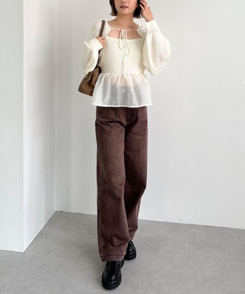 archives（アルシーヴ）の「ドッキングペプラムニットボレロアンサンプル（アンサンブル・レディース・グレー/アイボリー/ブラック・MEDIUM）」の14枚目の写真