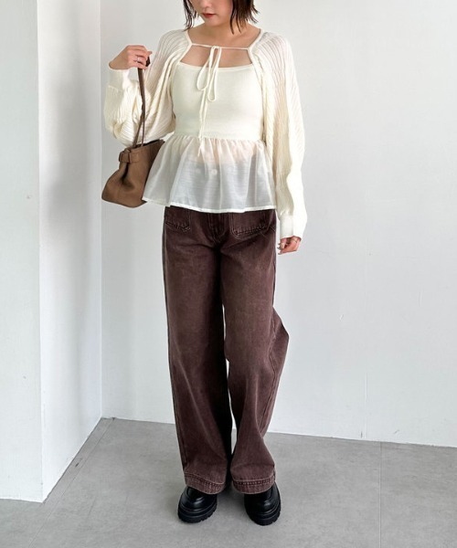 archives（アルシーヴ）の「ドッキングペプラムニットボレロアンサンプル（アンサンブル・レディース・グレー/アイボリー/ブラック・MEDIUM）」の15枚目の写真