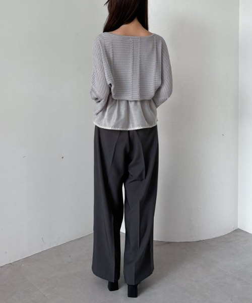 archives（アルシーヴ）の「ドッキングペプラムニットボレロアンサンプル（アンサンブル・レディース・グレー/アイボリー/ブラック・MEDIUM）」の5枚目の写真