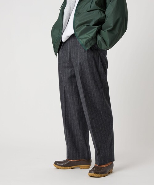 ①Steven Alan ウール ツープリーツ トラウザーズ ブラック パンツ ②Steven Alan ウール ツープリーツ トラウザーズ ブラック パンツ