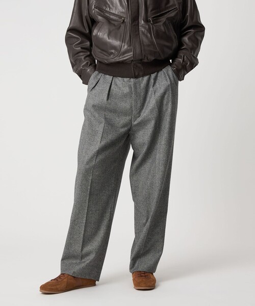 Steven Alan＞ ウール フラノ インツープリーツ ドレス
