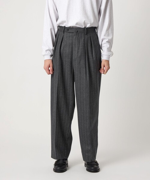 Steven Alan＞ ウール フラノ インツープリーツ ドレス