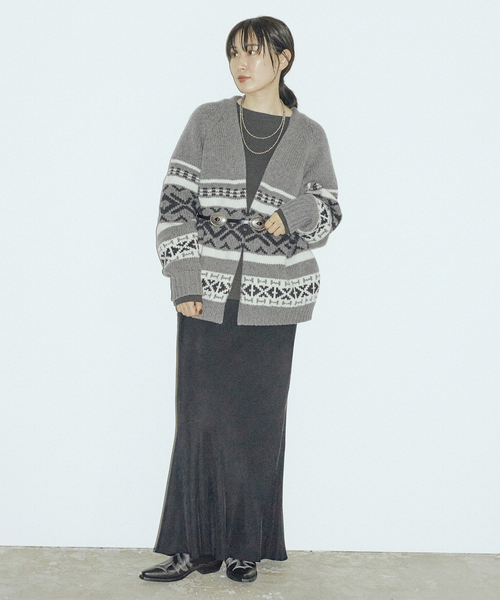 FRAMeWORK（フレームワーク）の「ジャガードカーディガン（カーディガン/ボレロ・レディース・グレー/アイボリー・FREE）」の17枚目の写真