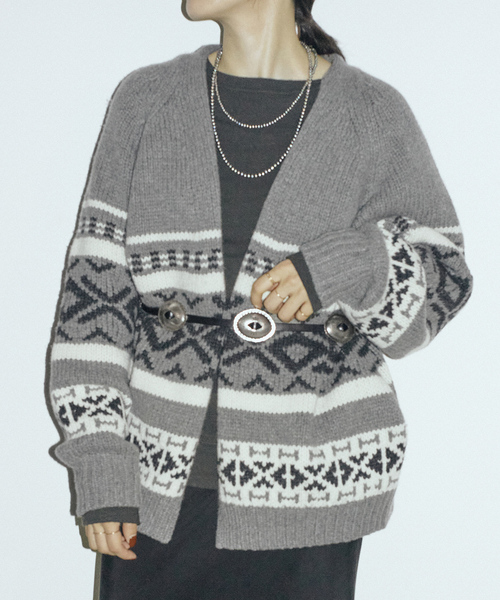 【新品未使用】フレームワーク ジャガードZIPカーディガン 長袖 クルーネック FRAMeWORK（フレームワーク）の「≪追加≫ジャガードZIP