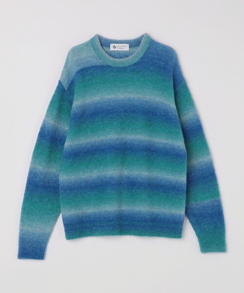 City Ambient Products（シティアンビエントプロダクツ）の「City Ambient Products: 〈手洗い可能〉グラデーション オンブレ ボーダー クルーネック ニット（ニット/セーター・メンズ・ブルー/ブラック/レッド・SMALL/MEDIUM/LARGE）」の8枚目の写真