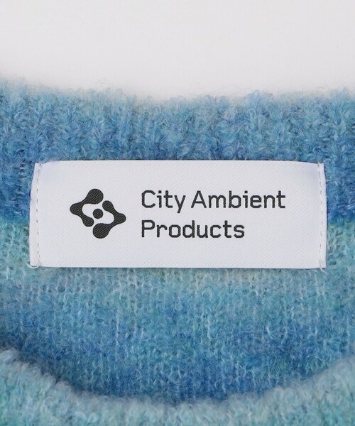 City Ambient Products（シティアンビエントプロダクツ）の「City Ambient Products: 〈手洗い可能〉グラデーション オンブレ ボーダー クルーネック ニット（ニット/セーター・メンズ・ブルー/ブラック/レッド・SMALL/MEDIUM/LARGE）」の12枚目の写真