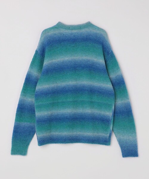City Ambient Products（シティアンビエントプロダクツ）の「City Ambient Products: 〈手洗い可能〉グラデーション オンブレ ボーダー クルーネック ニット（ニット/セーター・メンズ・ブルー/ブラック/レッド・SMALL/MEDIUM/LARGE）」の13枚目の写真