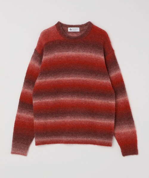 City Ambient Products（シティアンビエントプロダクツ）の「City Ambient Products: 〈手洗い可能〉グラデーション オンブレ ボーダー クルーネック ニット（ニット/セーター・メンズ・ブルー/ブラック/レッド・SMALL/MEDIUM/LARGE）」の17枚目の写真