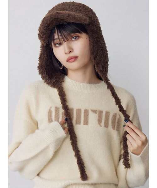 MURUA（ムルーア）の「フライトニットファーキャップ（キャップ・レディース・ブラウン・FREE）」の3枚目の写真