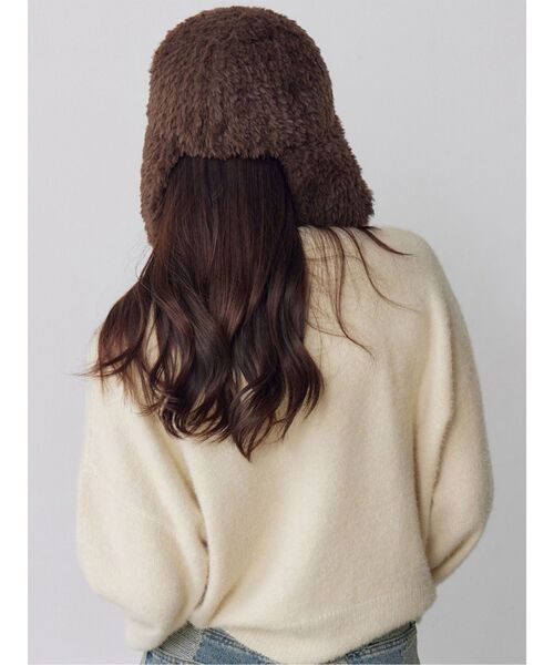 MURUA（ムルーア）の「フライトニットファーキャップ（キャップ・レディース・ブラウン・FREE）」の6枚目の写真