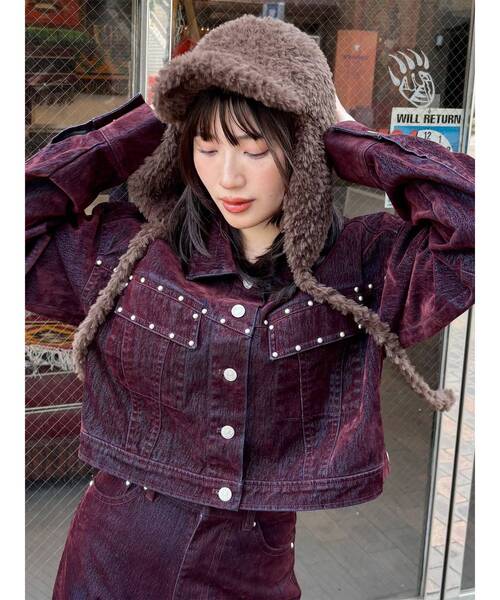 MURUA（ムルーア）の「フライトニットファーキャップ（キャップ・レディース・ブラウン・FREE）」の12枚目の写真