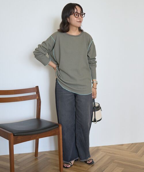 ワッフル配色メロープルオーバー（Tシャツ/カットソー）｜AMERICAN