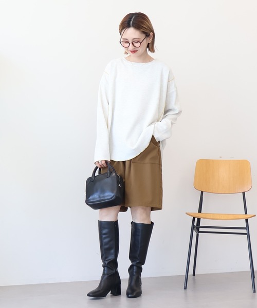AMERICAN HOLIC(アメリカンホリック)の「ワッフル配色メロープルオーバー(Tシャツ/カットソー・レディース・カーキ/ブラック/チャコールグレー/ホワイト系その他・M/L)」の6枚目の写真