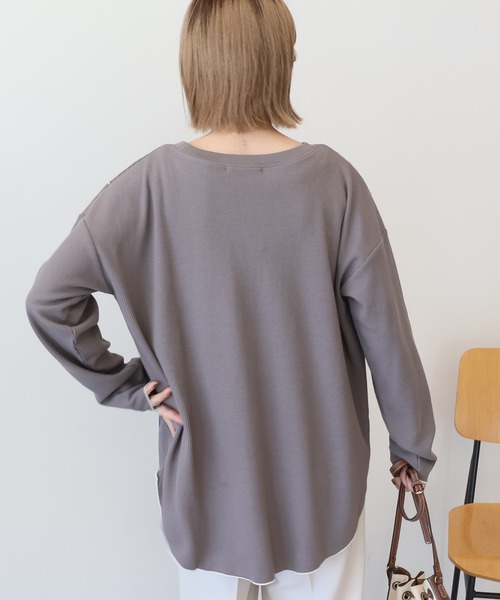 AMERICAN HOLIC(アメリカンホリック)の「ワッフル配色メロープルオーバー(Tシャツ/カットソー・レディース・カーキ/ブラック/チャコールグレー/ホワイト系その他・M/L)」の19枚目の写真