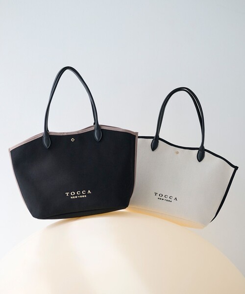 TOCCA(トッカ)の「ET JOUR CANVASTOTE キャンバストートバッグ(トートバッグ・レディース・アイボリー系/ブラック系・F)」の2枚目の写真