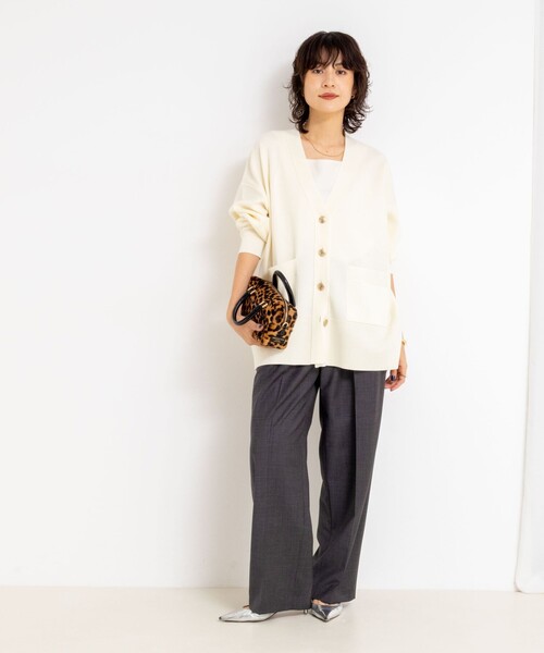 NOLLEY’S Sophi（ノーリーズソフィ）の「《セットアップ対応》ウォッシャブルサイロトロピカルワイドパンツ（その他パンツ・レディース・ネイビー/チャコールグレー/ブラウン・38/36/34）」の4枚目の写真