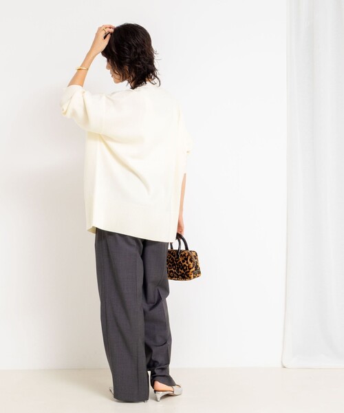 NOLLEY’S Sophi（ノーリーズソフィ）の「《セットアップ対応》ウォッシャブルサイロトロピカルワイドパンツ（その他パンツ・レディース・ネイビー/チャコールグレー/ブラウン・38/36/34）」の5枚目の写真