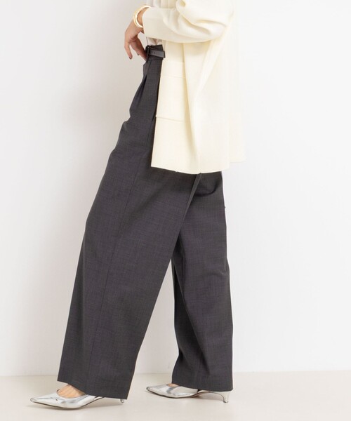 NOLLEY’S Sophi（ノーリーズソフィ）の「《セットアップ対応》ウォッシャブルサイロトロピカルワイドパンツ（その他パンツ・レディース・ネイビー/チャコールグレー/ブラウン・38/36/34）」の7枚目の写真