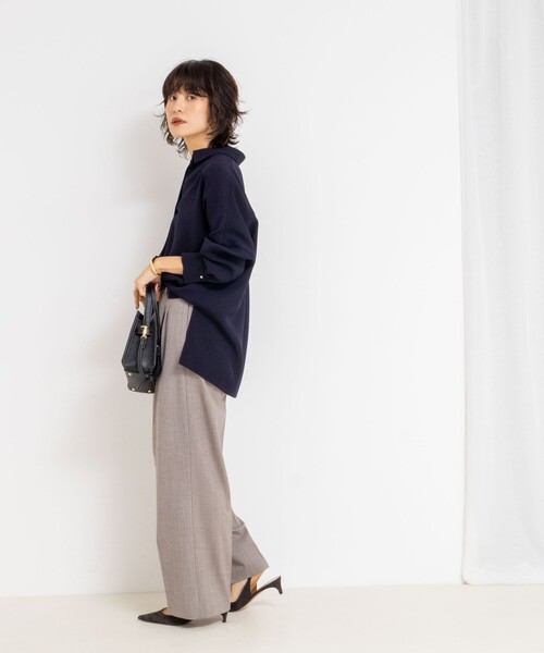 NOLLEY’S Sophi（ノーリーズソフィ）の「《セットアップ対応》ウォッシャブルサイロトロピカルワイドパンツ（その他パンツ・レディース・ネイビー/チャコールグレー/ブラウン・38/36/34）」の12枚目の写真