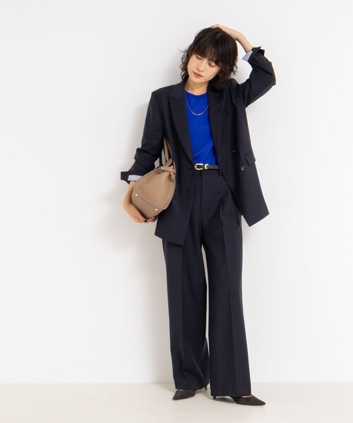 NOLLEY’S Sophi（ノーリーズソフィ）の「《セットアップ対応》ウォッシャブルサイロトロピカルワイドパンツ（その他パンツ・レディース・ネイビー/チャコールグレー/ブラウン・38/36/34）」の19枚目の写真