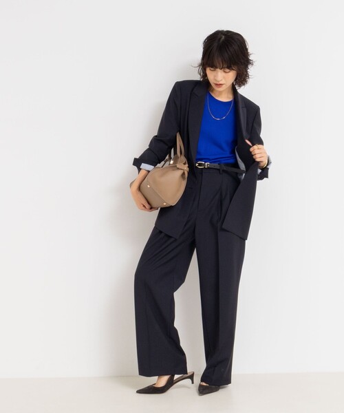 NOLLEY’S Sophi（ノーリーズソフィ）の「《セットアップ対応》ウォッシャブルサイロトロピカルワイドパンツ（その他パンツ・レディース・ネイビー/チャコールグレー/ブラウン・38/36/34）」の21枚目の写真