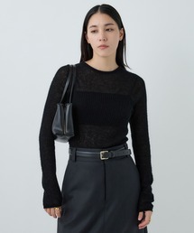 新品未使用⭐︎chaos 18G梳毛クルーネックニットプルオーバーライトベージュ Chaos(カオス)/【新色登場】18Gシルクリブニット クルーネック