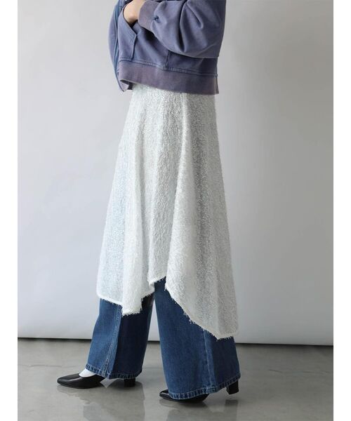 :ETHROF(イーサオブ)の「SEQUINS FRINGE WRAP SKIRT(スカート・レディース・ライトブルー/ブラック/オフホワイト・MEDIUM)」の11枚目の写真