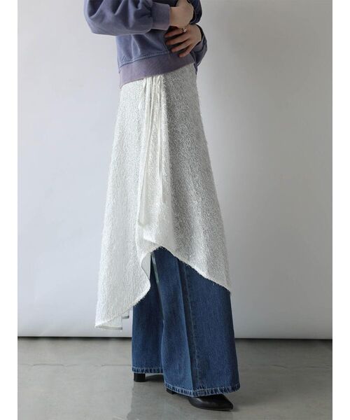 :ETHROF(イーサオブ)の「SEQUINS FRINGE WRAP SKIRT(スカート・レディース・ライトブルー/ブラック/オフホワイト・MEDIUM)」の10枚目の写真