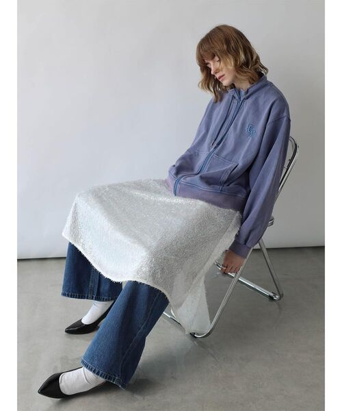 :ETHROF(イーサオブ)の「SEQUINS FRINGE WRAP SKIRT(スカート・レディース・ライトブルー/ブラック/オフホワイト・MEDIUM)」の7枚目の写真