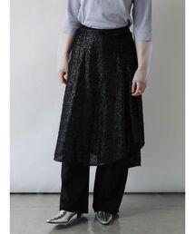 SEQUINS FRINGE WRAP SKIRT