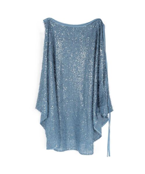 :ETHROF(イーサオブ)の「SEQUINS FRINGE WRAP SKIRT(スカート・レディース・ライトブルー/ブラック/オフホワイト・MEDIUM)」の18枚目の写真