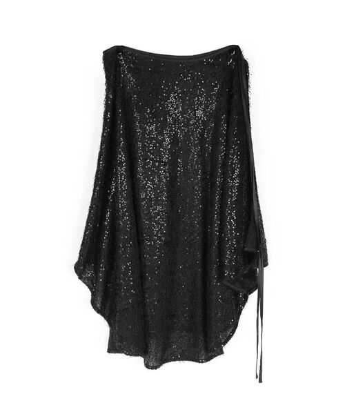 :ETHROF(イーサオブ)の「SEQUINS FRINGE WRAP SKIRT(スカート・レディース・ライトブルー/ブラック/オフホワイト・MEDIUM)」の17枚目の写真