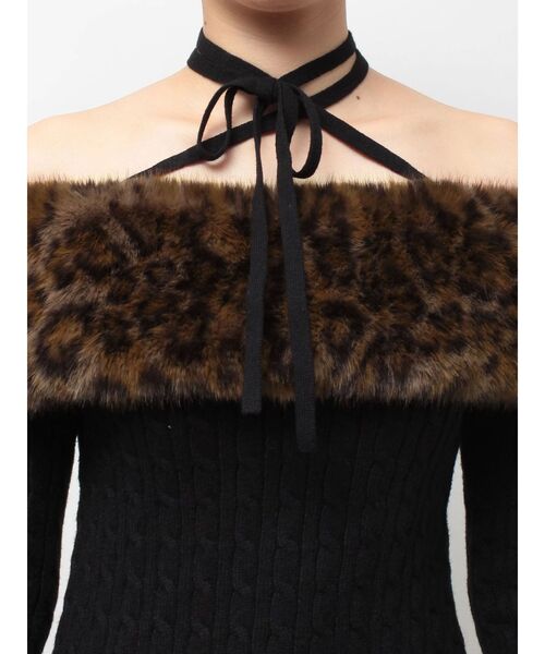 jouetie(ジュエティ)の「ファードッキングオフショルニット(ニット/セーター・レディース・オフホワイト/グレー/ブラック・MEDIUM)」の20枚目の写真