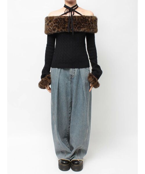 ファードッキングオフショルニット（ニット/セーター）｜jouetie