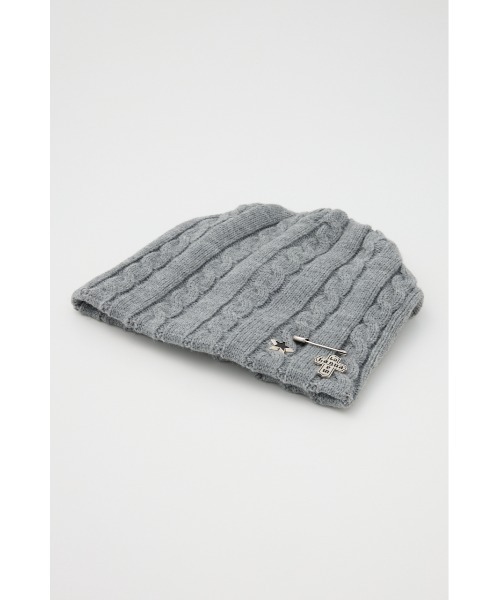 LAGUA GEM(ラグアジェム)の「BROOCH POINT KNIT キャップ(ニットキャップ/ビーニー・レディース・ブラック/グレー・FREE)」の13枚目の写真